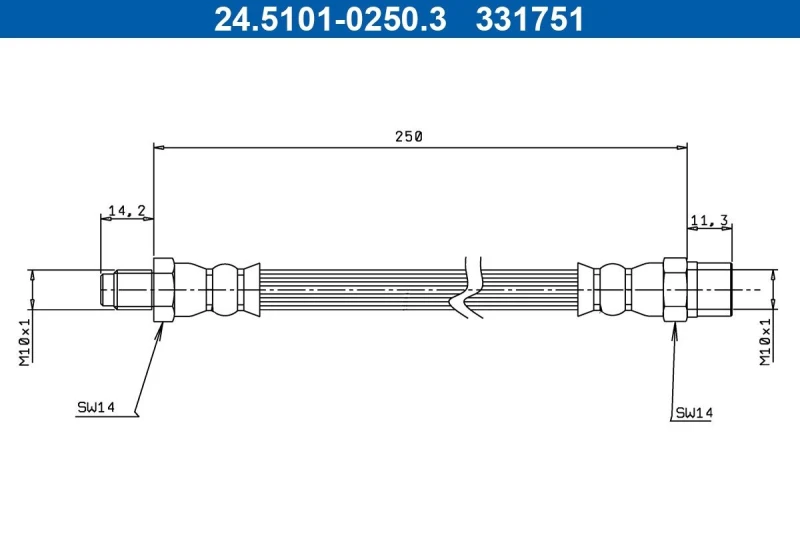 Image of Brake hose ATE 24.5101-0250.3