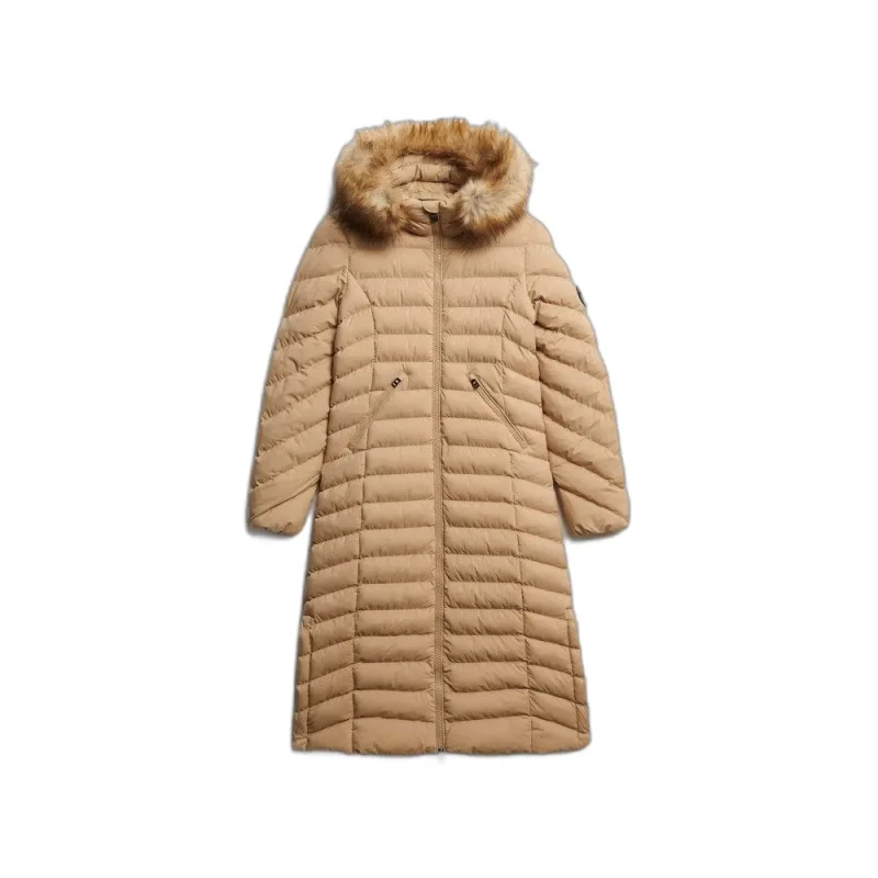 Image of Superdry Long jacket woman Superdry Fuji Beige Female XS