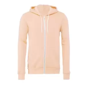Image of Bella + Canvas Adults Unisex Full Zip Hoodie (M) (Peach)