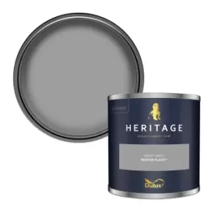 Image of Dulux Heritage Velvet Matt Pewter Plate Matt Emulsion Paint 125ml