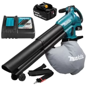 Image of DUB187T00218V lxt Brushless Cordless Garden Leaf Blower Vacuum + 5ah - Makita