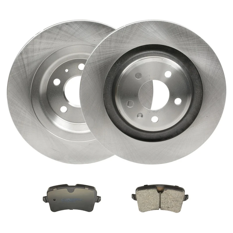 Image of RIDEX 3405B1900 Brake disc and pads set Rear Axle, Brake Disc Type: internally vented, incl. wear warning contact Brake Set,disc brakes (3405)