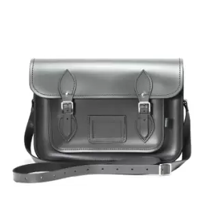 Image of Zatchels Womens/Ladies Handcrafted Leather Top Handle Satchel (British Made) (11.5in) (Graphite)