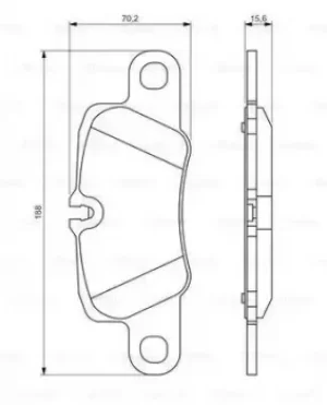 Image of Bosch 0986494431 BP1353 Brake Pad Set Disc Brake Rear Axle