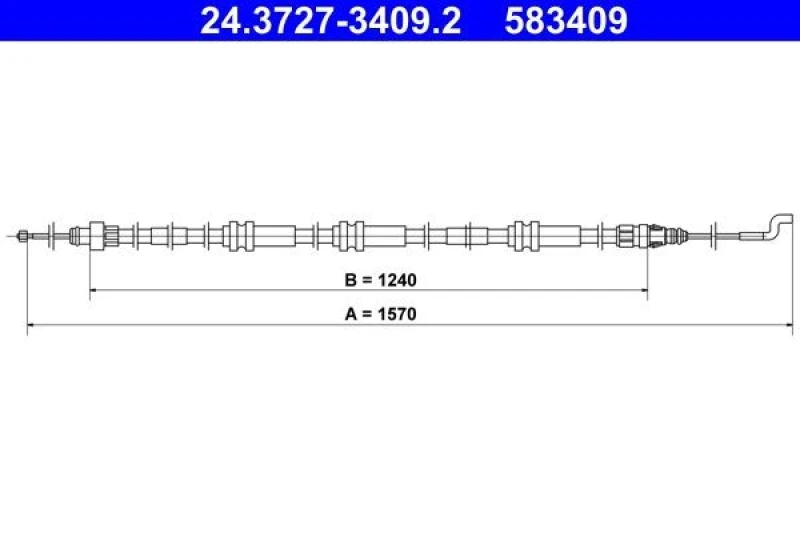 Image of Handbrake cable ATE 24.3727-3409.2
