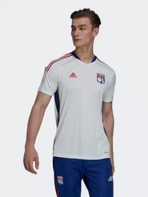 Image of adidas Olympique Lyonnais Tiro Training Jersey, White/Blue, Size L, Men