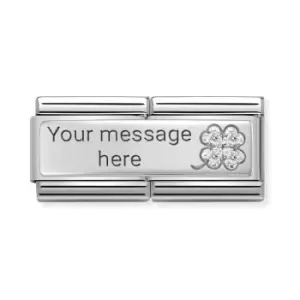 Image of Nomination Classic Silver Engravable Clover Double Charm