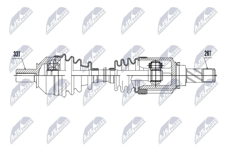 Image of NTY NPW-RE-248 Drive shaft Manual Transmission, Rear Axle Left Drive Shaft (13)
