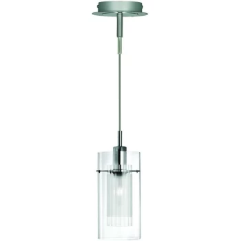 image of Searchlight Lighting - Searchlight Duo 1 - 1 Light Ceiling Pendant Chrome, Glass Single, E14