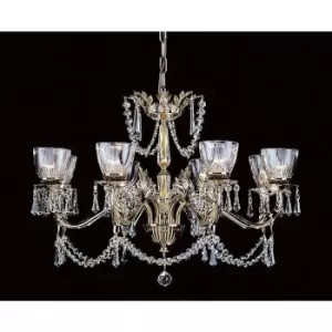 Image of Impex Livorno Halogen Strass 8 Arm Chandelier