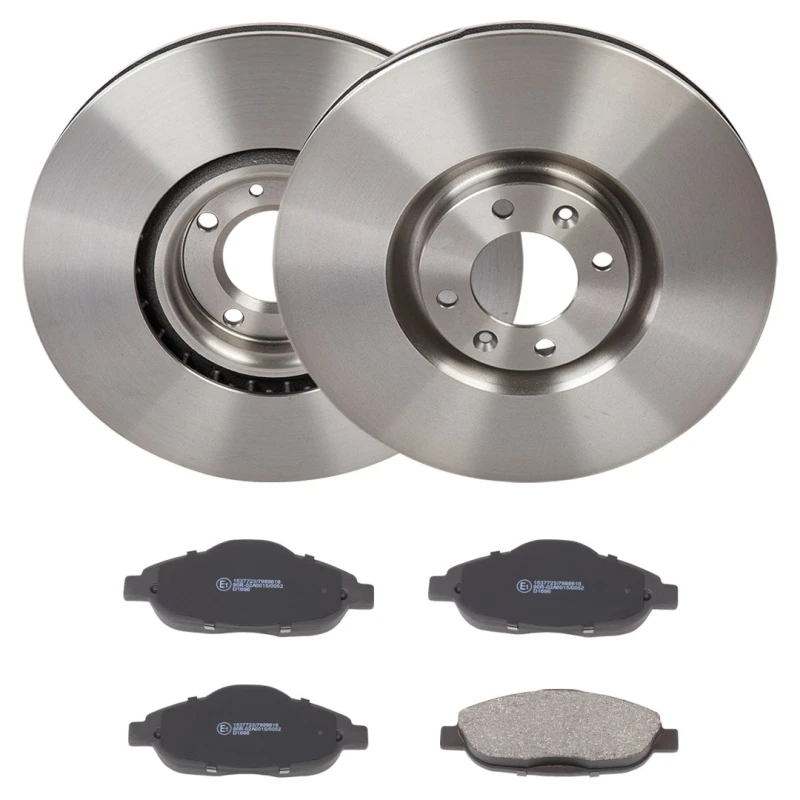Image of RIDEX 3405B3168 Brake disc and pads set Front Axle, Brake Disc Type: Vented, excl. wear warning contact Brake Set,disc brakes (3405)
