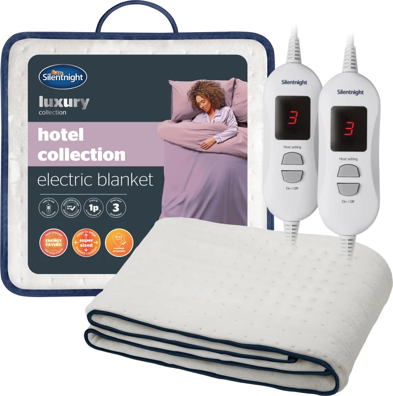 Image of Silentnight Hotel Collection Electric Blanket For Super King Size Bed - White