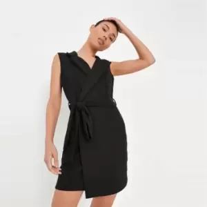 image of Missguided Sleeveless Jersey Blazer Dress - Black