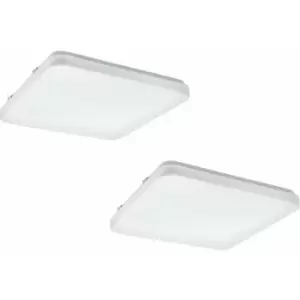 Image of Loops - 2 pack Wall Flush Ceiling Light White Shade White Plastic Crystal Effect led