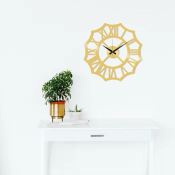 image of Metal Wall Clock 23 - Gold Gold Decorative Metal Wall Clock