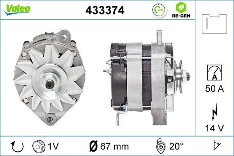 Image of Alternator VALEO 433374