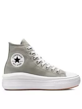 Converse Chuck Taylor All Star Move Platform Canvas Hi - Grey/White, Size 4, Women