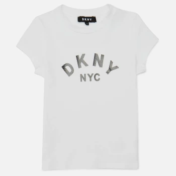Image of DKNY Girls Short Sleeve Tee-Shirt - White - 3 Years