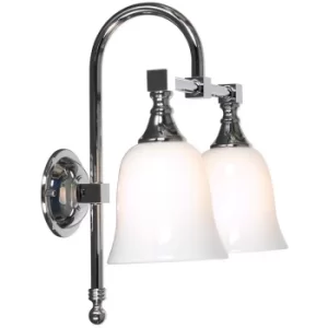 Image of Classic 2 Light Bathroom Wall Light Chrome IP44