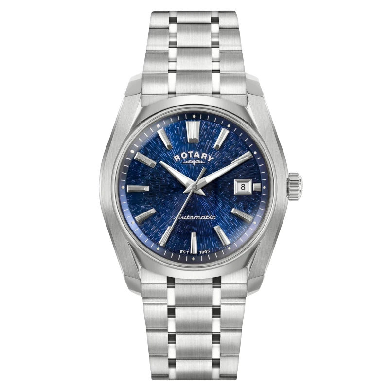 Image of Rotary Mens Lumen Blue Dial SS Bracelet Watch Silver male One Size