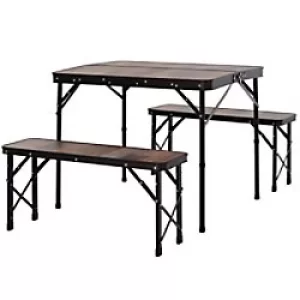 image of Outsunny Patio Dining Set 84B-401 Wood Colour, Black