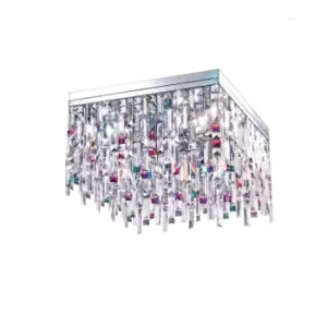 image of Prisma Crystal Ceiling Light 8 Light Chrome