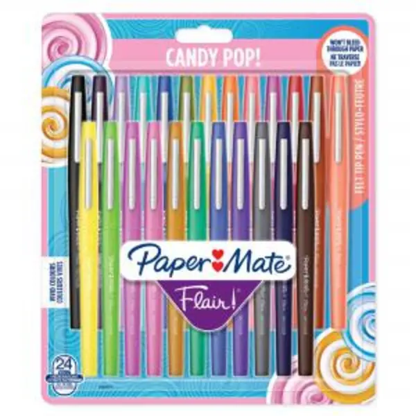 Image of Paper Mate Flair Fibre Tip Pen Medium Point 0.7mm Candy Pop Assorted EXR86580NR