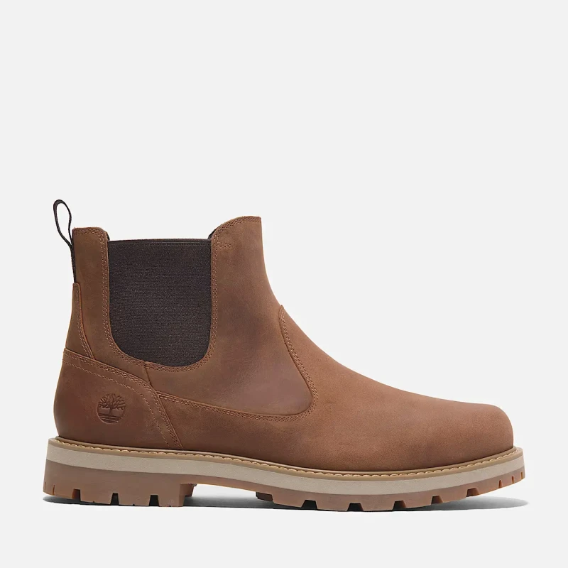Image of Timberland Mens Britton Road Chelsea Boots Rust Brown Ankle Boots - UK 8 / US 8.5 Brown male PS4350BRN8