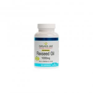 Image of Natures Aid Flaxseed Oil - 1000mg Cold Pressed 90 Capsules
