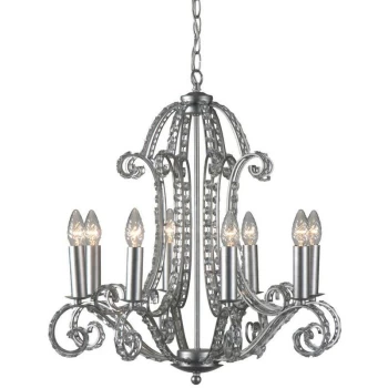 image of Linea Verdace Lighting - Linea Verdace Emerald Multi Arm Chandeliers Brushed Silver