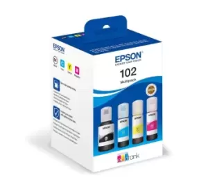 Image of Epson 102 EcoTank Black and Tri Colour Ink Bottle