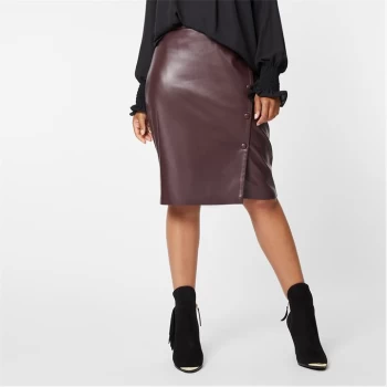 image of Biba BIBA PU Midi Skirt - Berry