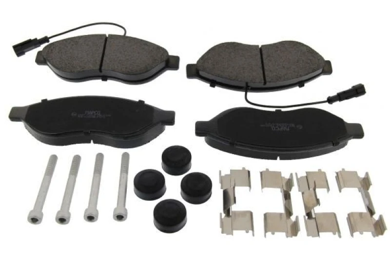 Image of MAPCO 6847 Brake pad set Front Axle, incl. wear warning contact, with accessories, with brake caliper screws Brake Pad Set,disc brake (402)