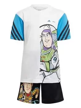 Image of adidas Disney Younger Boys Buzz Lightyear Short & Tee Set - Multi, Dark Assorted, Size 3-4 Years