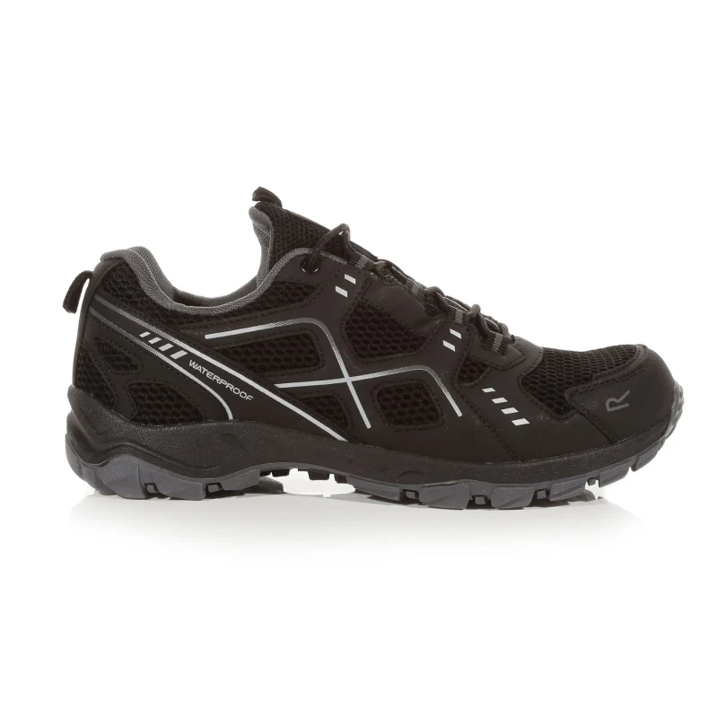 Image of Regatta Mens Vendeavour Lace Up Waterproof Walking Shoes UK Size 8 (EU 42) Black/Granit RMF785-9V8-8