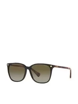 Image of Ralph Lauren Square Sunglasses - Shiny Black, Women