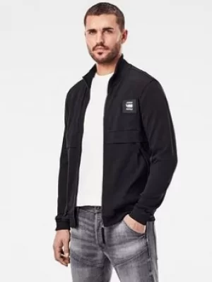 Image of G-Star RAW G-star Badge Logo Zip Through Top, Black, Size L, Men