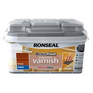 image of Ronseal Perfect finish Walnut Satin Wood varnish 0.75L