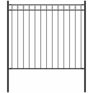 Image of Garden Fence Steel 1.7x0.8 m Black Vidaxl Black