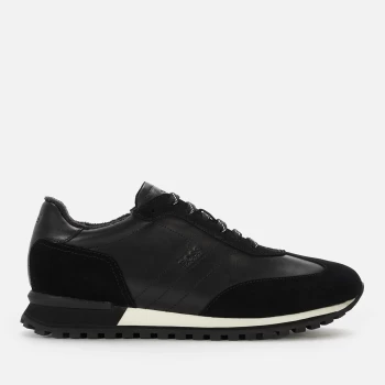 Image of Hugo Boss Parkour Runner Leather Trainers Black Size 9 Men