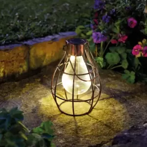 image of Smart Garden Eureka Metal & Plastic Bronze Effect Solar-Powered Outdoor LED Small Lantern