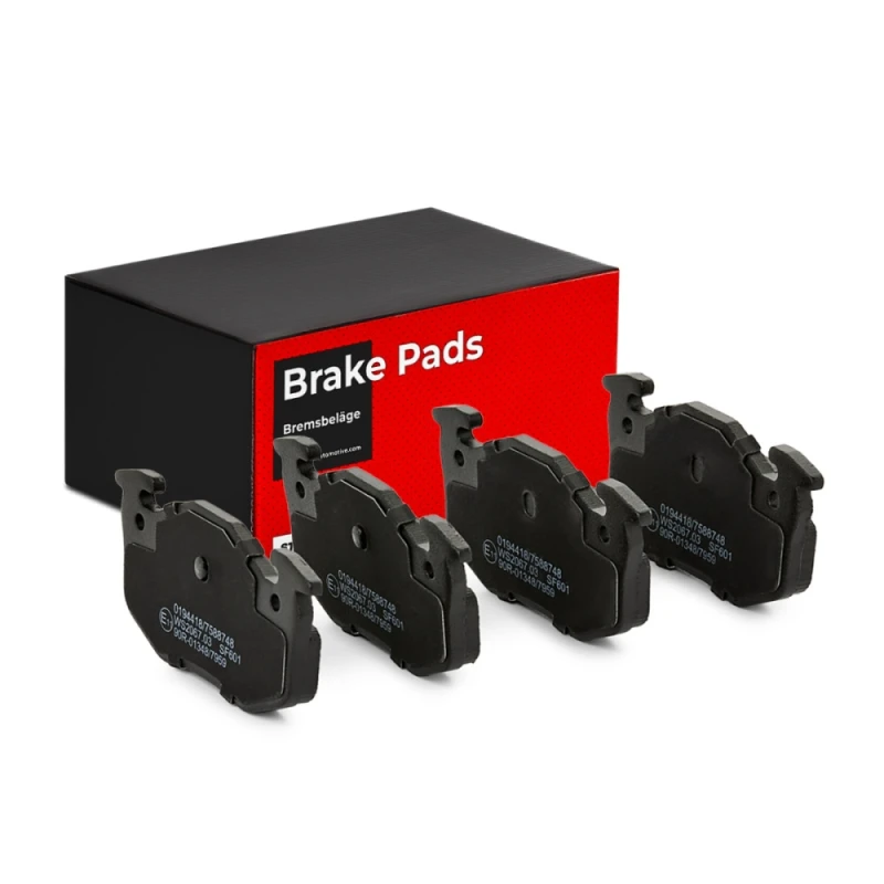 Image of STARK SKBP-0010049 Brake pad set Rear Axle, excl. wear warning contact, with anti-squeak plate Brake Pad Set,disc brake (402)