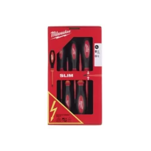 Image of Milwaukee Hand Tools VDE Slim Screwdriver Set, 5 Piece