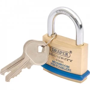 Image of Draper Solid Brass Padlock 40mm Standard