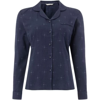 image of Maison De Nimes Woven collar revere PJ top - Blue