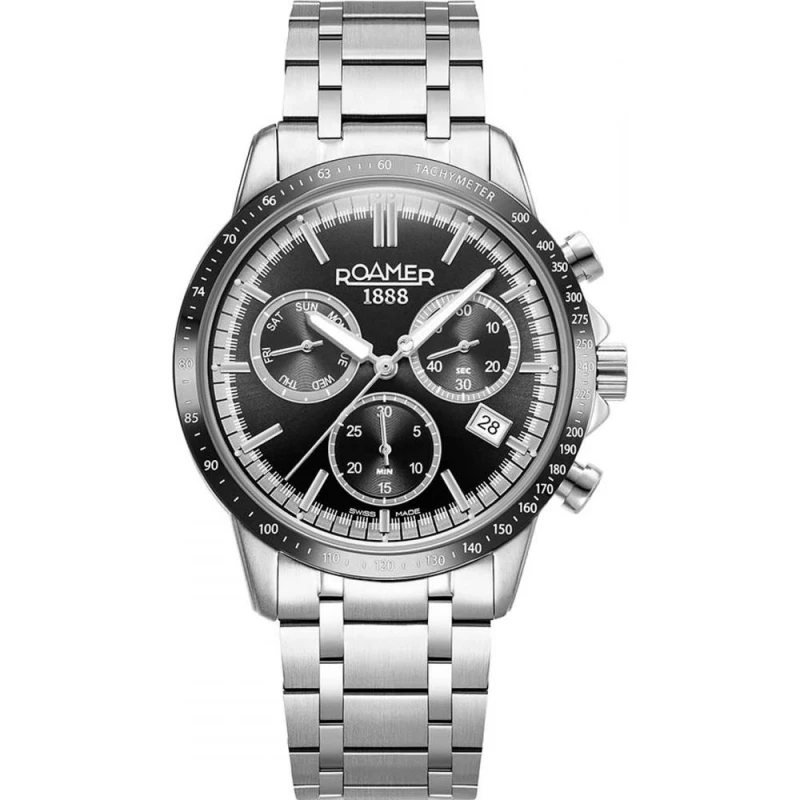 Image of Roamer Roamer Men 968988-41-85-20 Mercury 44mm Quartz Watch in Silver Silver One Size Male 7640374891311
