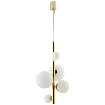 Image of Fan Europe Lighting - Fan Europe Hera - Globe Ceiling Pendant, Gold, Opal, G9