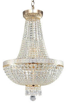 image of Bella Grand Chandelier Gold & Crystal, 6 Light, E14