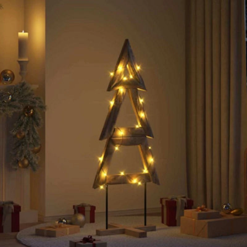 Image of Vidaxl Christmas Tree With Stand Brown 150 Cm Solid Teak Wood