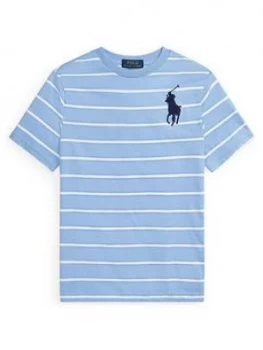 Image of Ralph Lauren Boys Short Sleeve Stripe Big Pony T-Shirt - Blue